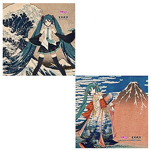 初音ミク×葛飾北斎　iXima　ハンドタオル　神奈川沖波裏/凱風快晴