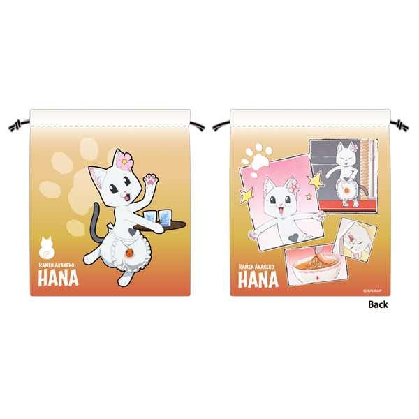 拉麵赤貓 束口袋 小花