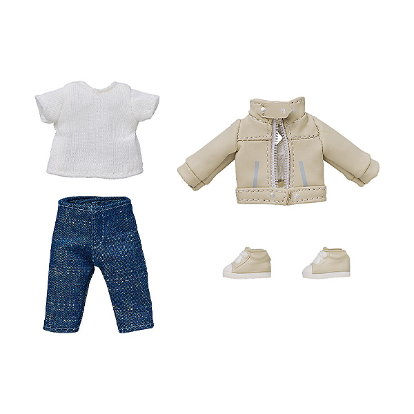 黏土娃 服裝套組 皮衣夾克（象牙色）