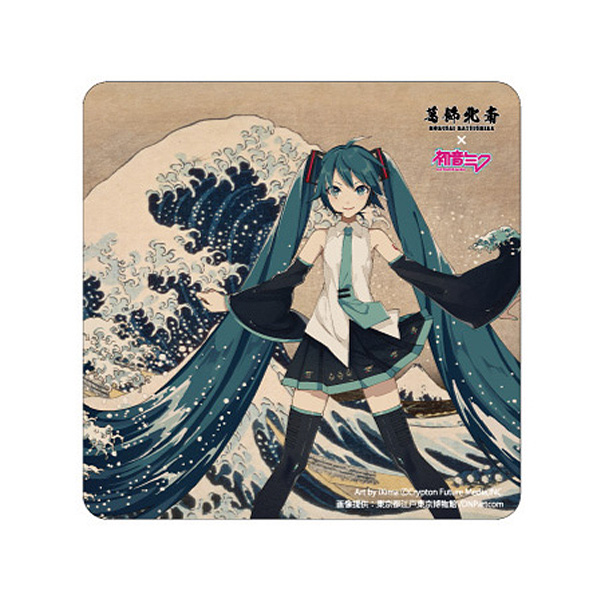葛飾北斎×初音ミク　カーマグネット　冨嶽三十六景　神奈川沖浪裏