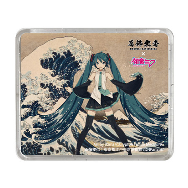 葛飾北斎×初音ミク　立体マグネット　冨嶽三十六景　神奈川沖浪裏