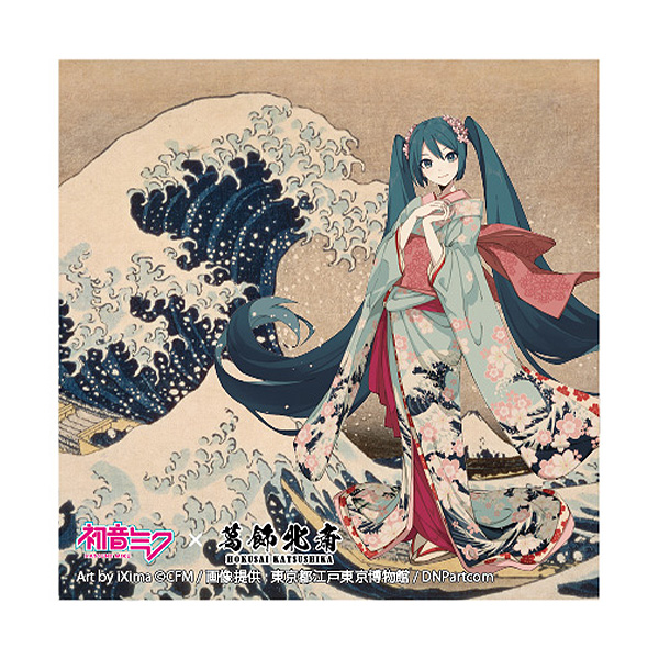初音ミク×葛飾北斎　iXima　ステッカー　神奈川沖波裏 着物