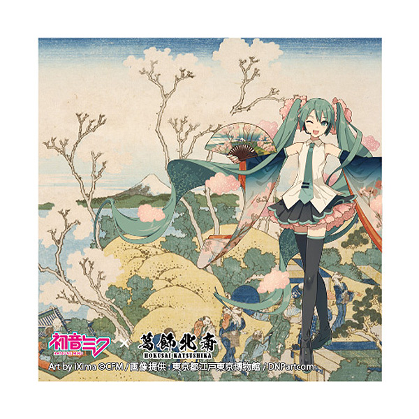 初音ミク×葛飾北斎　iXima　ステッカー　東海道品川御殿山ノ不二