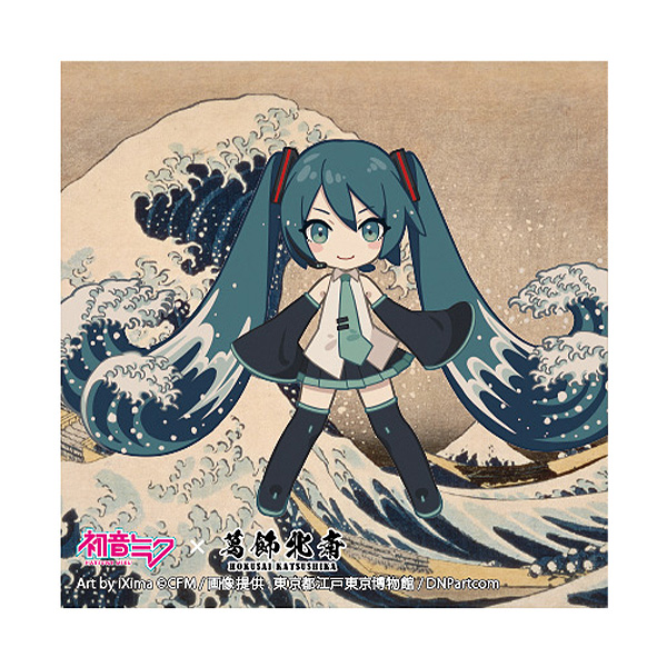 初音ミク×葛飾北斎　iXima　ステッカー　神奈川沖波裏　ミニキャラ