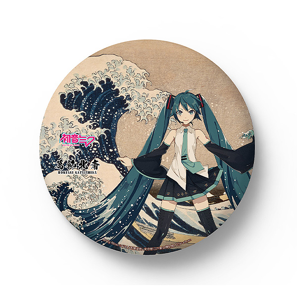 初音ミク×葛飾北斎　iXima　ビッグ缶バッジ　神奈川沖波裏