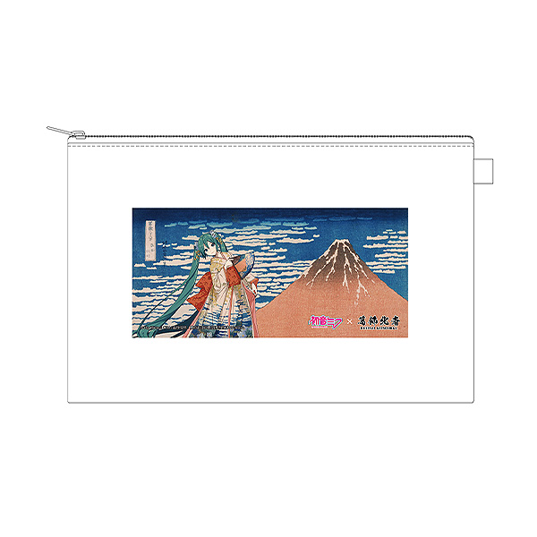 初音ミク×葛飾北斎　iXima　ポーチ　凱風快晴